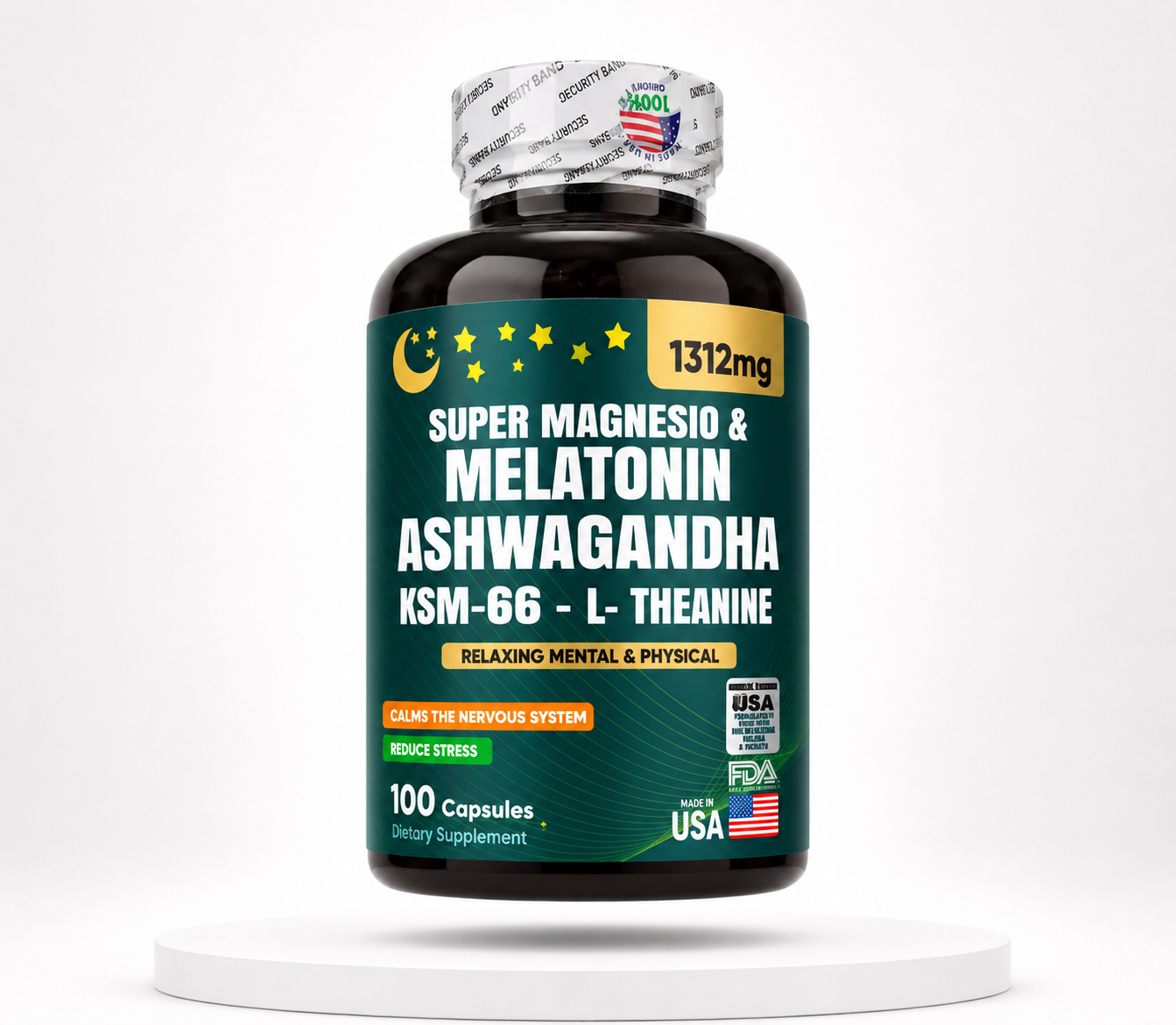 SUPER MAGNESIO + MELATONINA + ASHWAGANDHA KSM-66 + L-TEANINA
