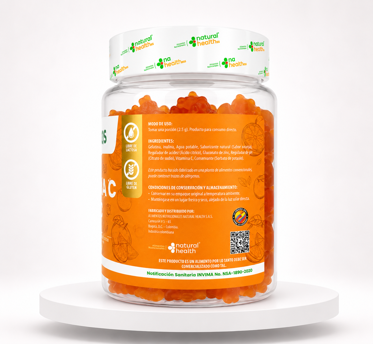 Gomas de Vitamina C y Zinc 60 Gomas para adultos - Imagen 3