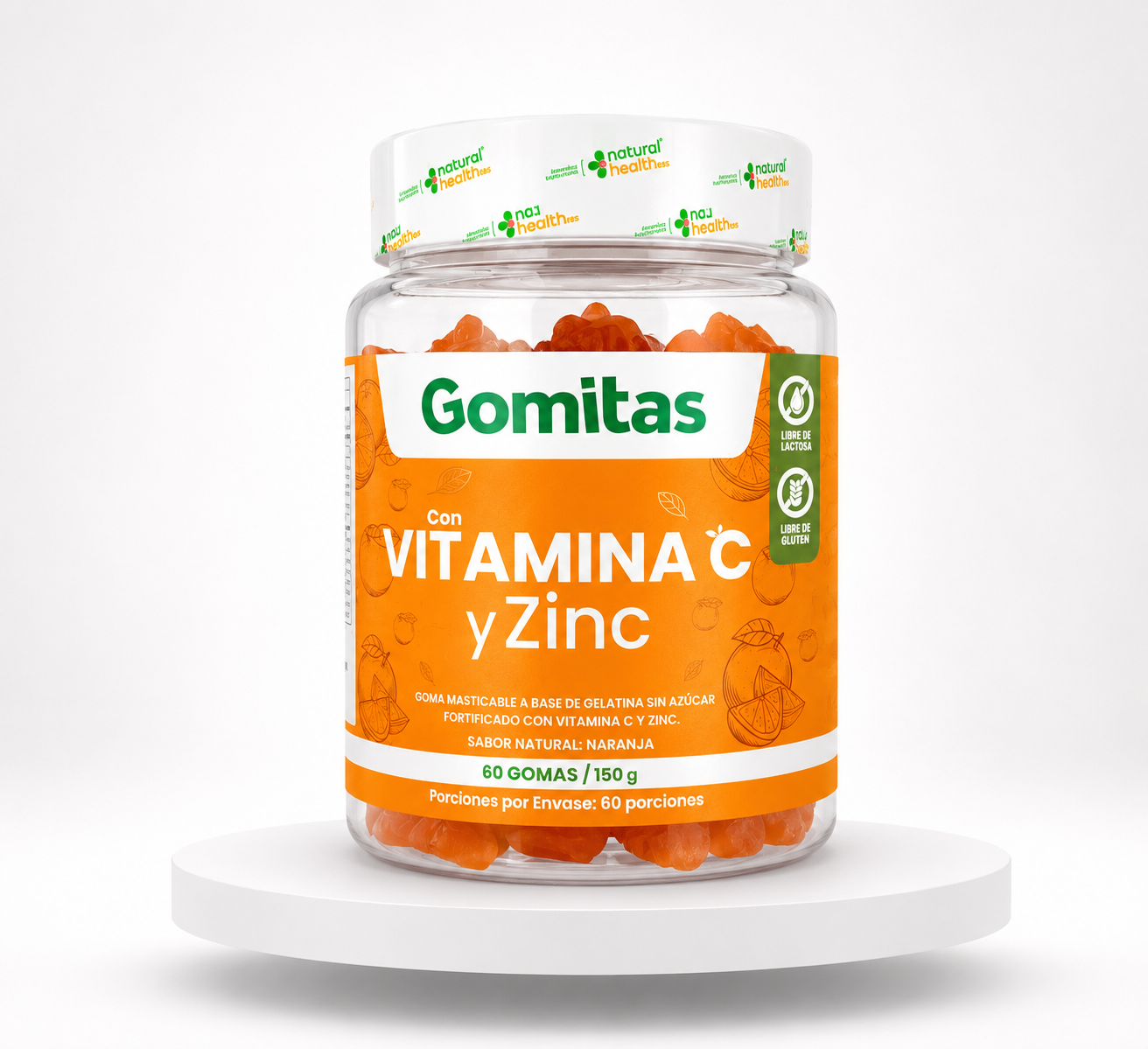 Gomas de Vitamina C y Zinc 60 Gomas para adultos