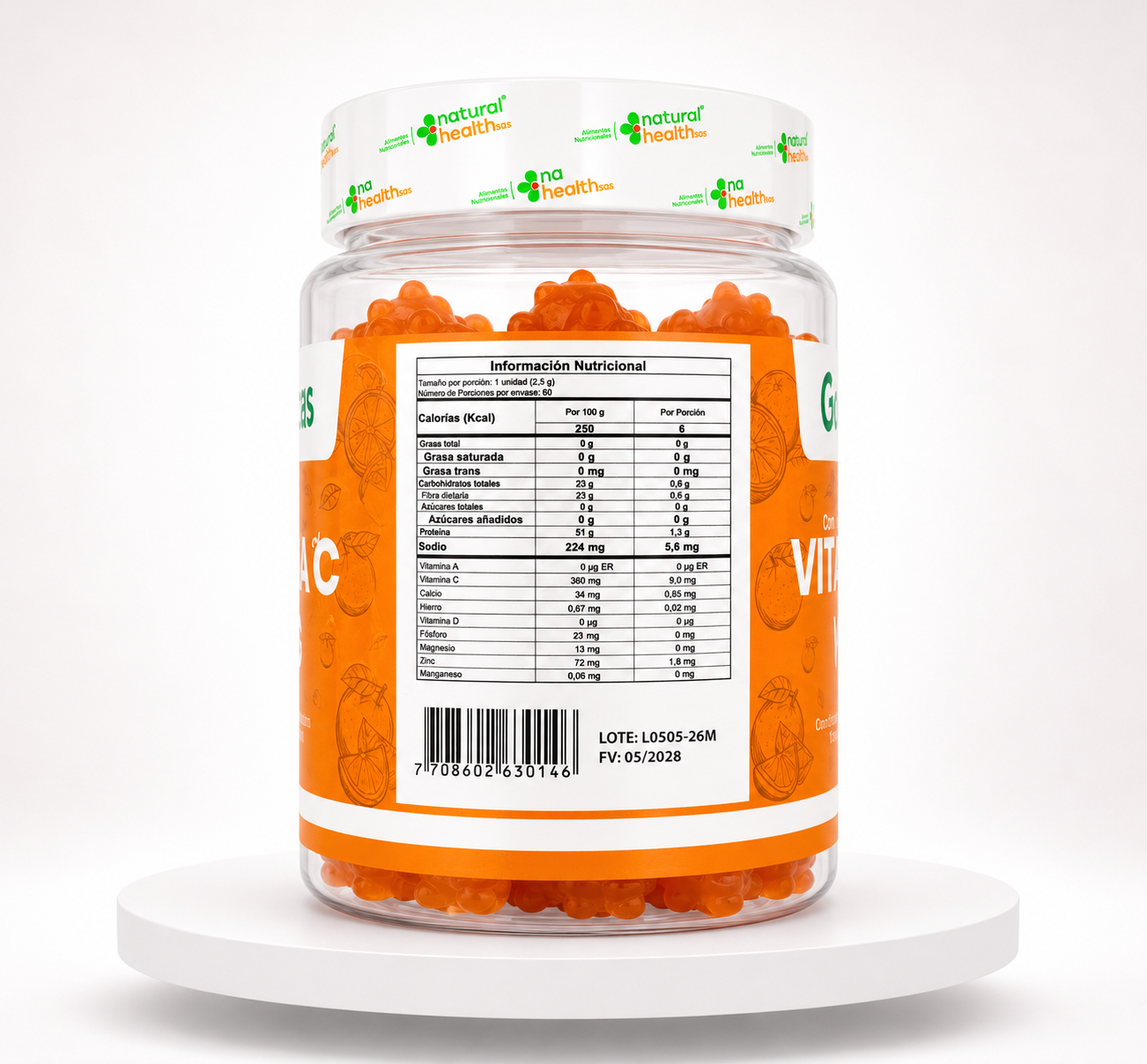 Gomas de Vitamina C y Zinc 60 Gomas para adultos - Imagen 2