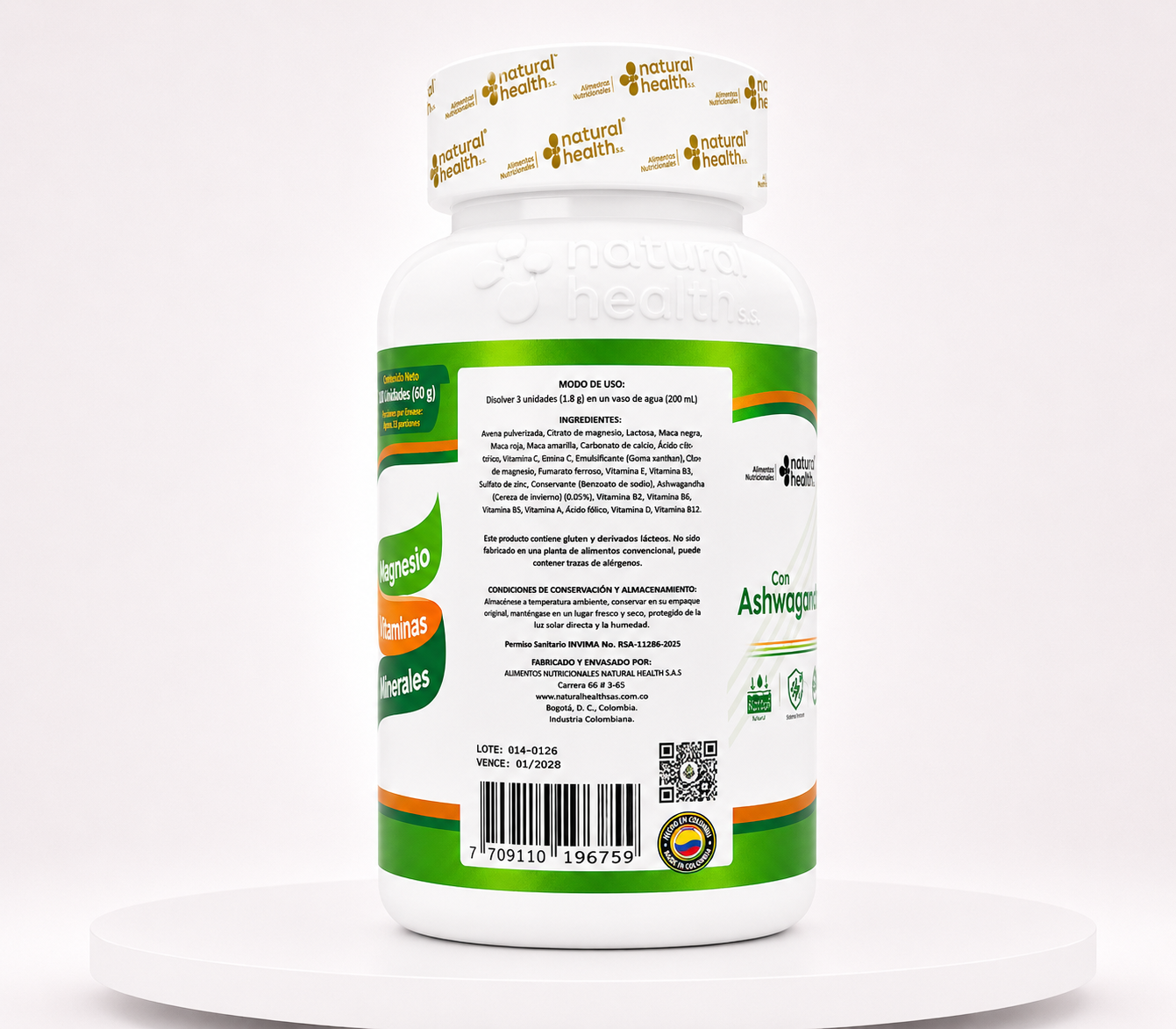 Ashwagandha con Magnesio, Vitaminas y Minerales-Natural Health - Imagen 3