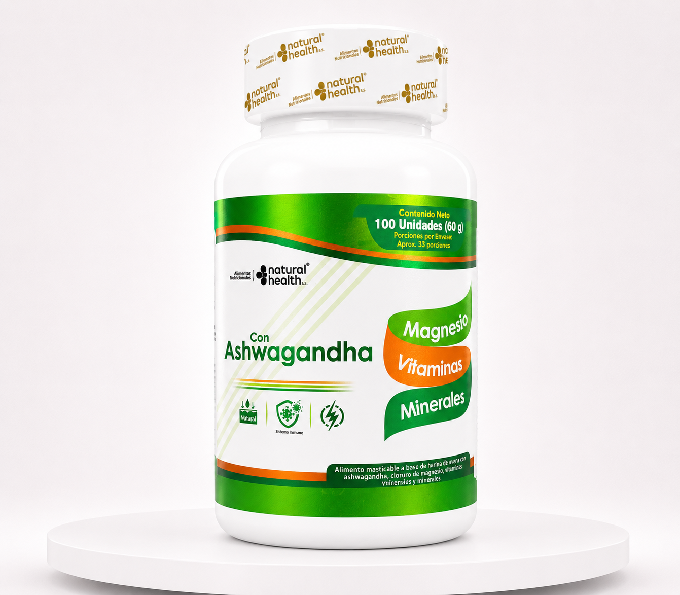 Ashwagandha con Magnesio, Vitaminas y Minerales-Natural Health