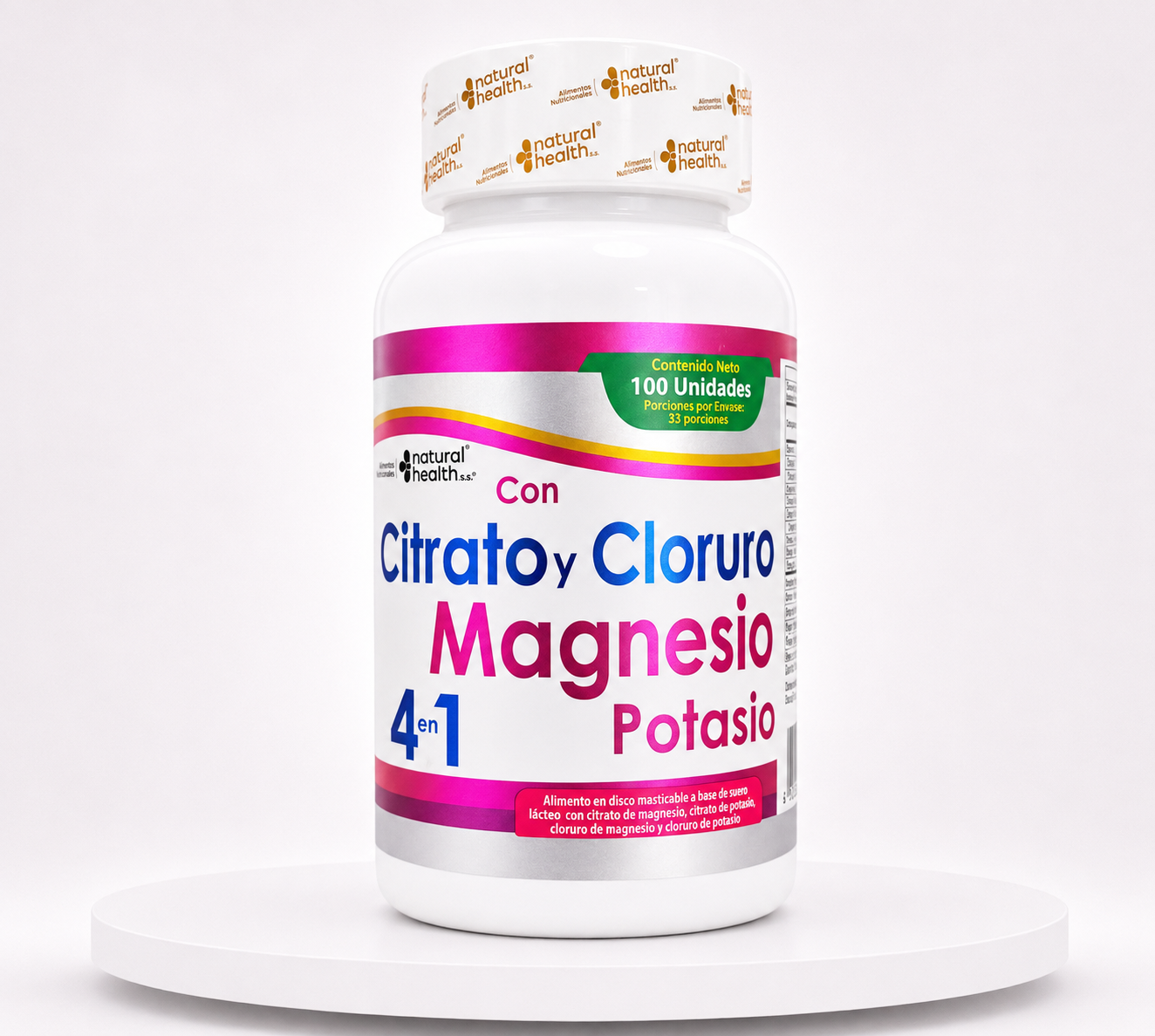 Citrato y Cloruro de Magnesio con Potasio 4 en 1-Natural