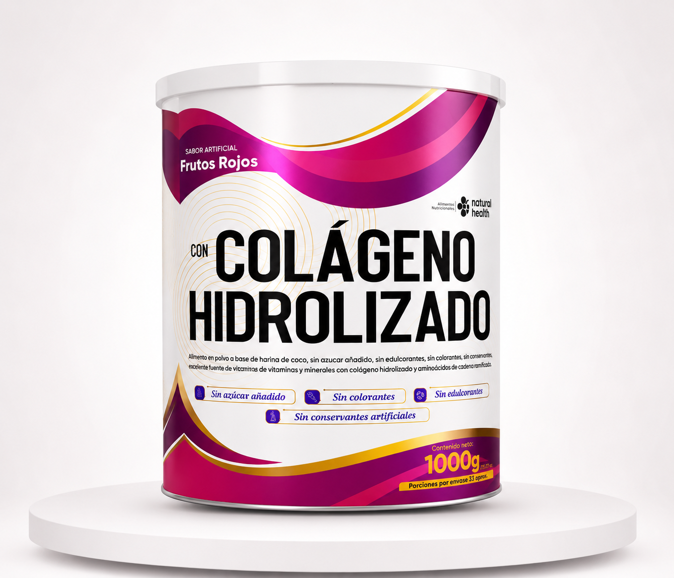 Colágeno Hidrolizado en polvo – Sabor Frutos Rojos 1000 g